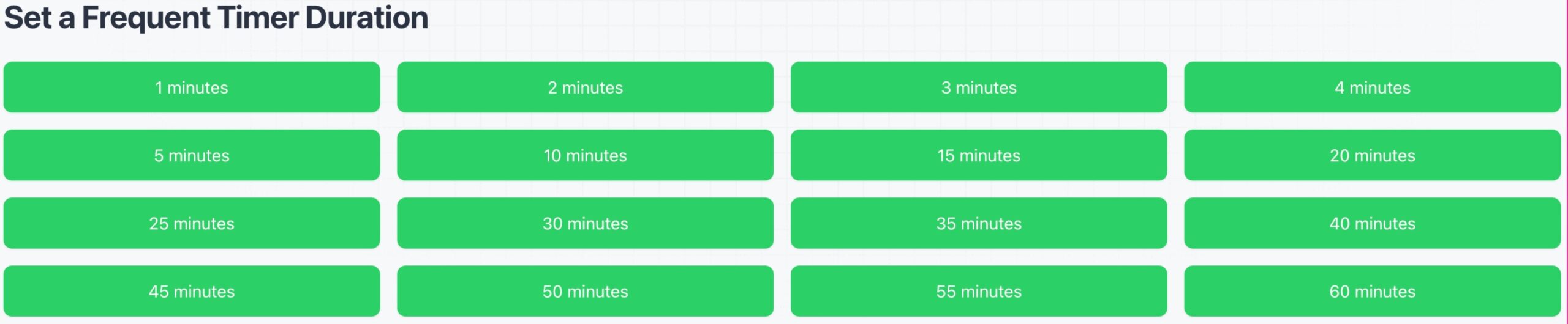 Set a frequently used timer duration