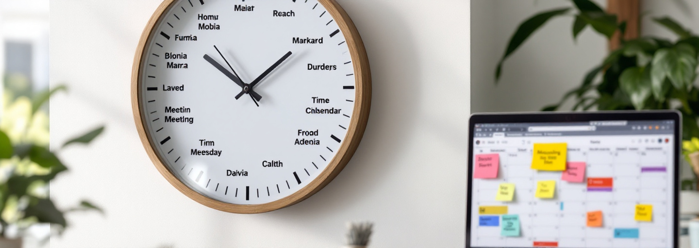 Wall clock with time zones
