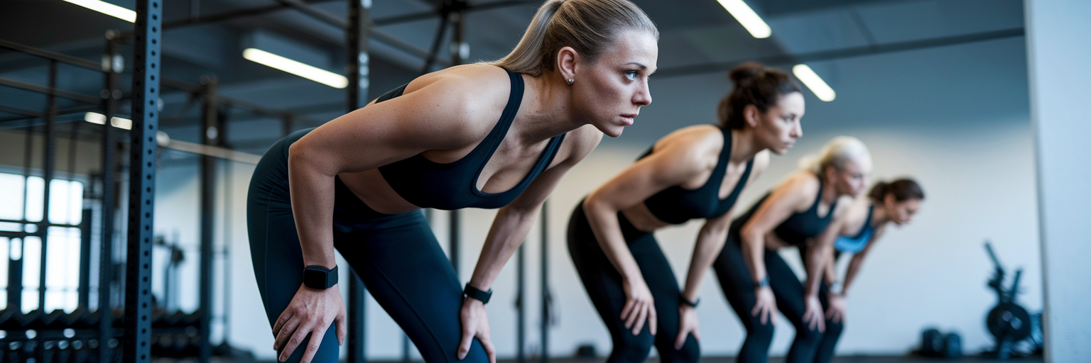 Athlete recovering during circuit training