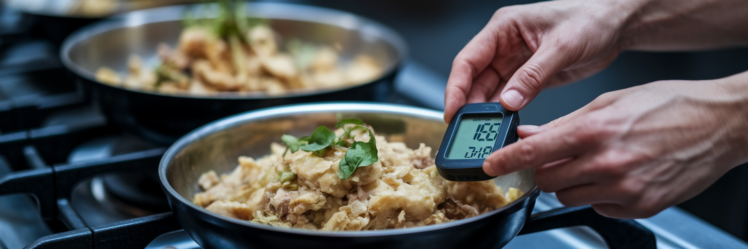 Chef setting kitchen timer cooking