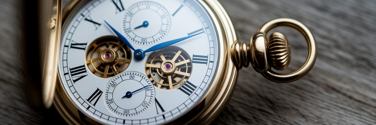 Close-up intricate gears pocket watch