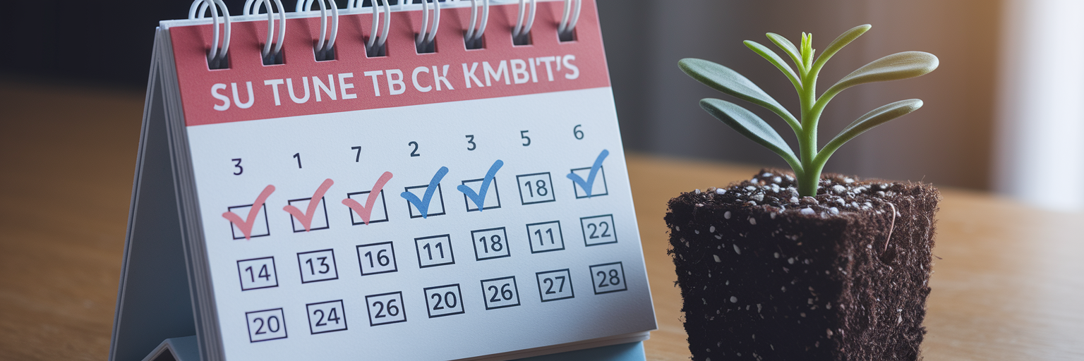 Habit tracking calendar checkmarks growth