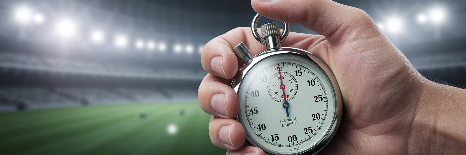 Hand pressing stopwatch button