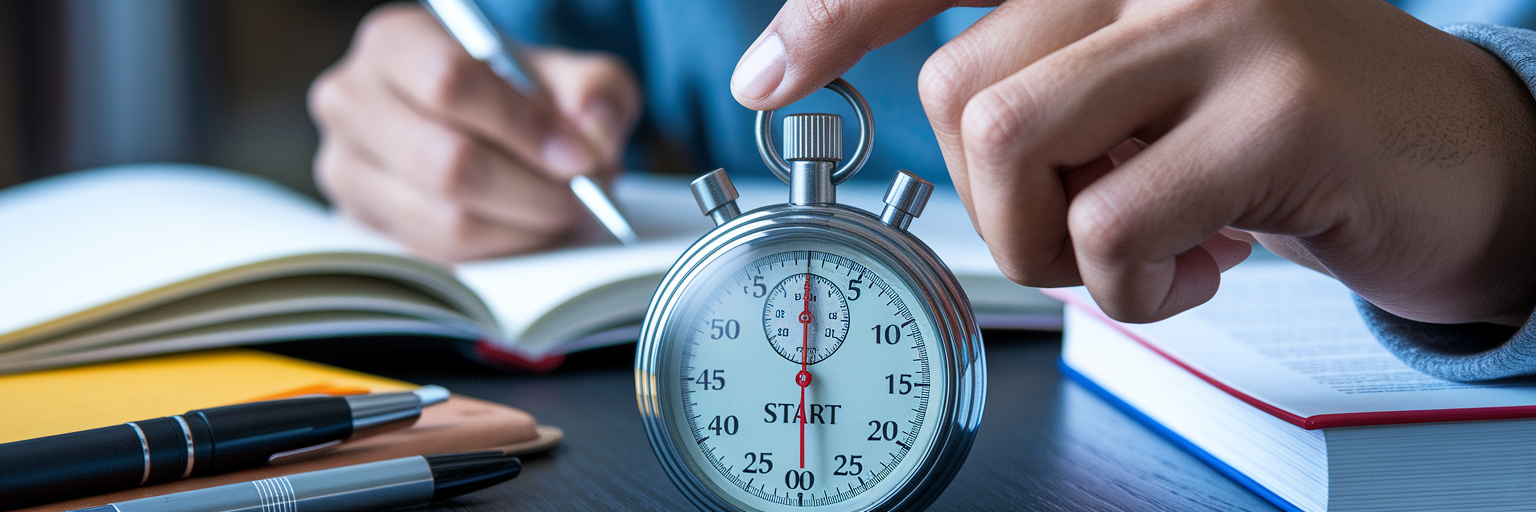 Hand starting analog stopwatch study