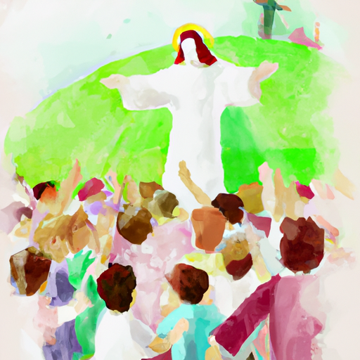 Children celebrating Ascension Day Of Jesus Christ