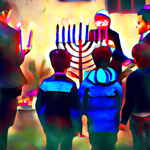 Children celebrating Hanukkah