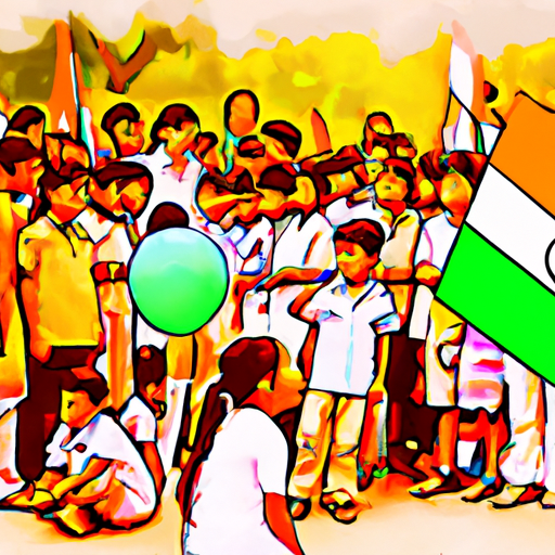 Children celebrating Independence Day India