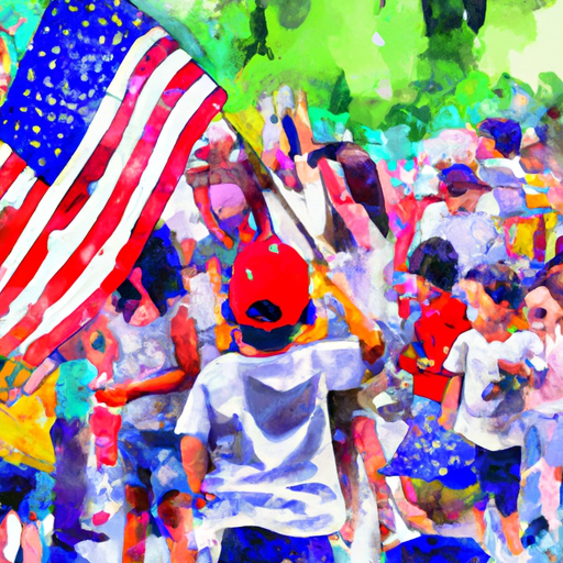 Children celebrating Independence Day Usa