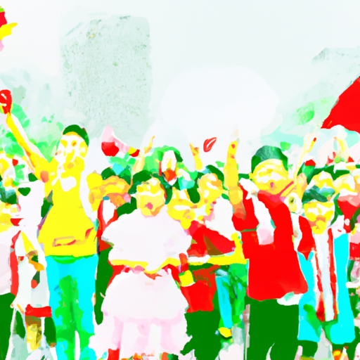 Children celebrating Labour Day China