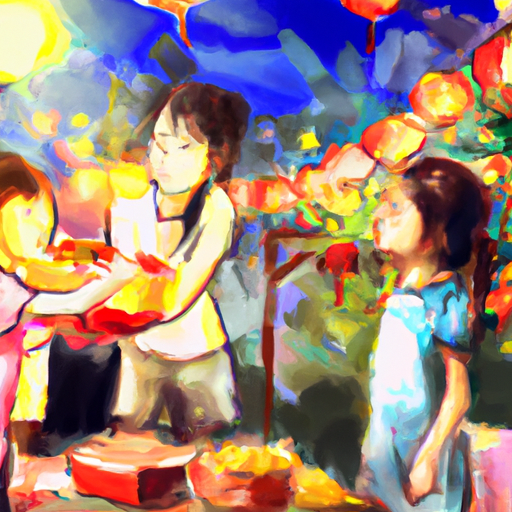 Children celebrating Mid-Autumn Festival