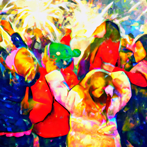 Children celebrating New Year's Day