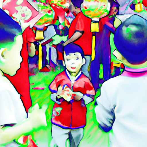Children celebrating Spring Festival (Chinese New Year)