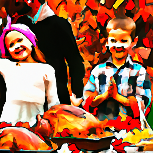 Children celebrating Thanksgiving Day