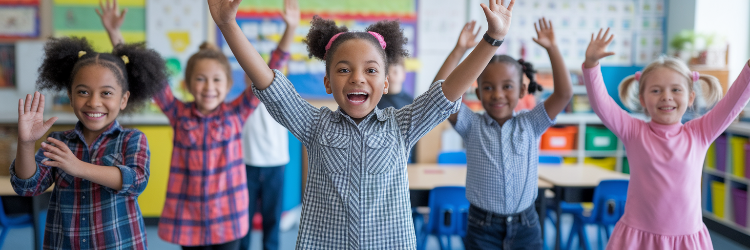 Young students enjoying classroom activity